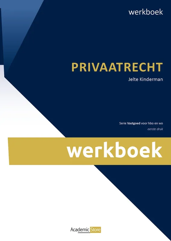 Flitsaanbieding Privaatrecht voor Vastgoed - Werkboek / Editie 2025-2026
