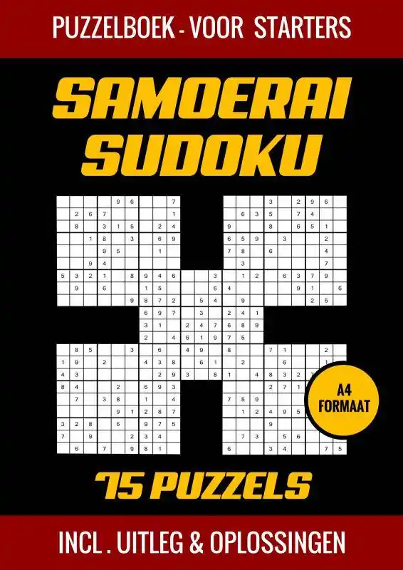 Nieuw Samoerai Sudoku - Puzzelboek voor Starters - 75 Puzzels / Druk 1