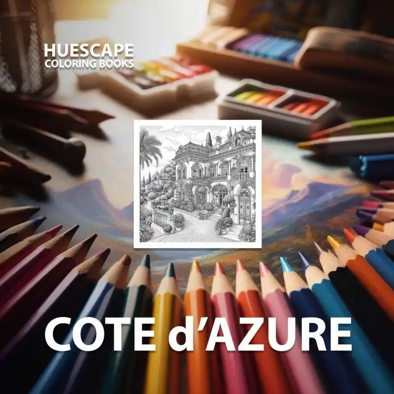 Gratis Retour Huescape Kleurboek voor volwassenen - Cote d'Azure / Druk 1