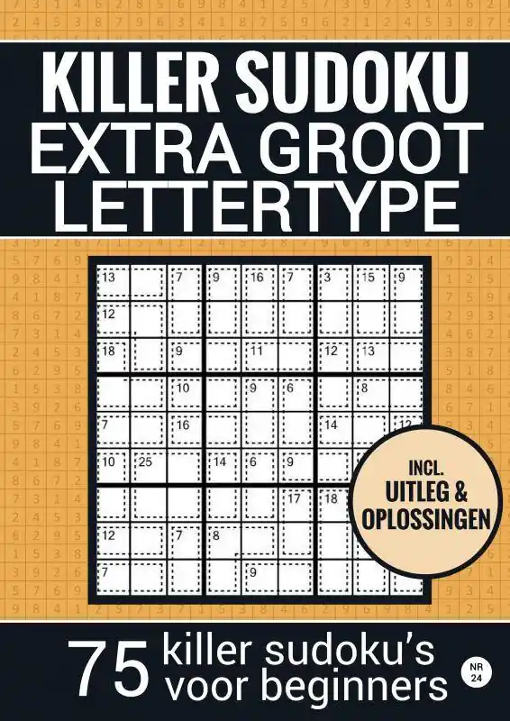 Uitverkoop Puzzelboek voor Ouderen, Slechtzienden, Opa, Oma, Senioren - NR.24 - Makkelijke KILLER SUDOKU - Grootletter Type / Druk 1