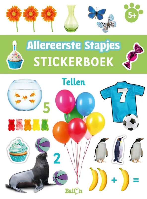 Stickerboek tellen 5+ / Druk 1 Hoge Kwaliteit