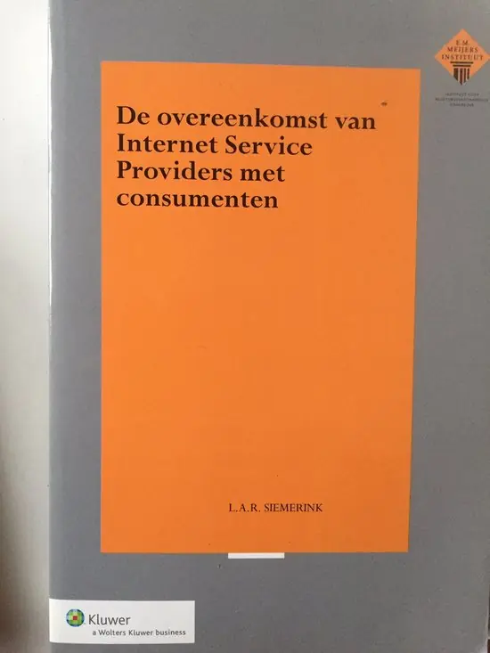 Direct Verzonden De overeenkomst van Internet Service Providers met consument