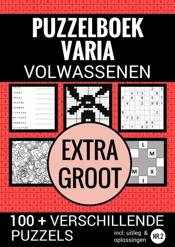 Boek Cadeau - Puzzelboek Varia Extra Groot - NR. 2 - voor Ouderen, Slechtzienden, Senioren, Opa en Oma / Druk 2 Lage Kosten