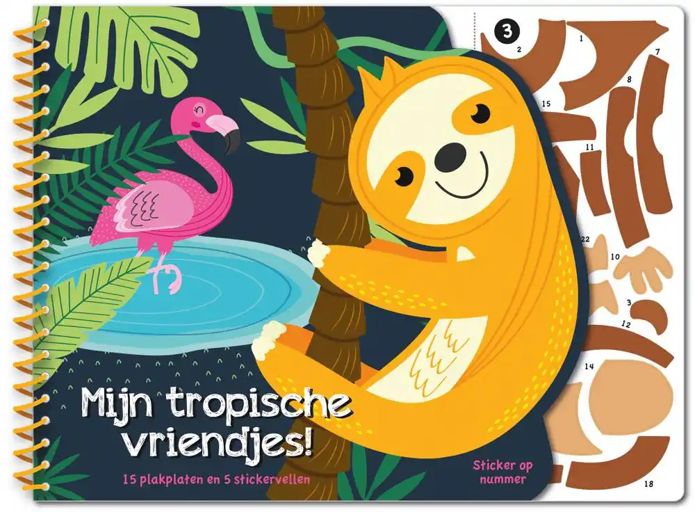 Stickeren op nummer - Mijn tropische vriendjes / Druk 1 Laatste Kans