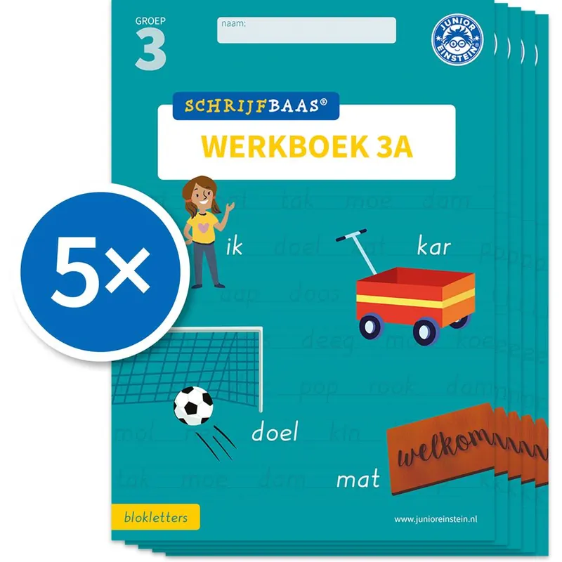 Schrijfbaas Blokletters Werkboek 3A (Set van 5) / Druk 1 Koop Online