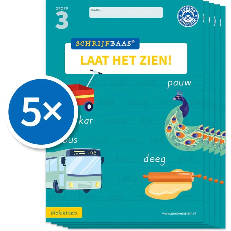Schrijfbaas Blokletters Laat het zien-boek Groep 3 (Set van 5) / Druk 1 Superprijs