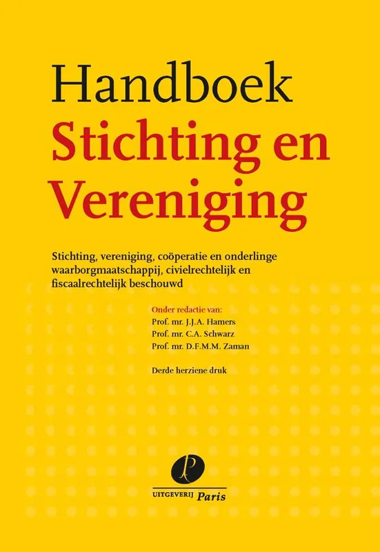 Bestel Nu Handboek Stichting en Vereniging / Druk 3