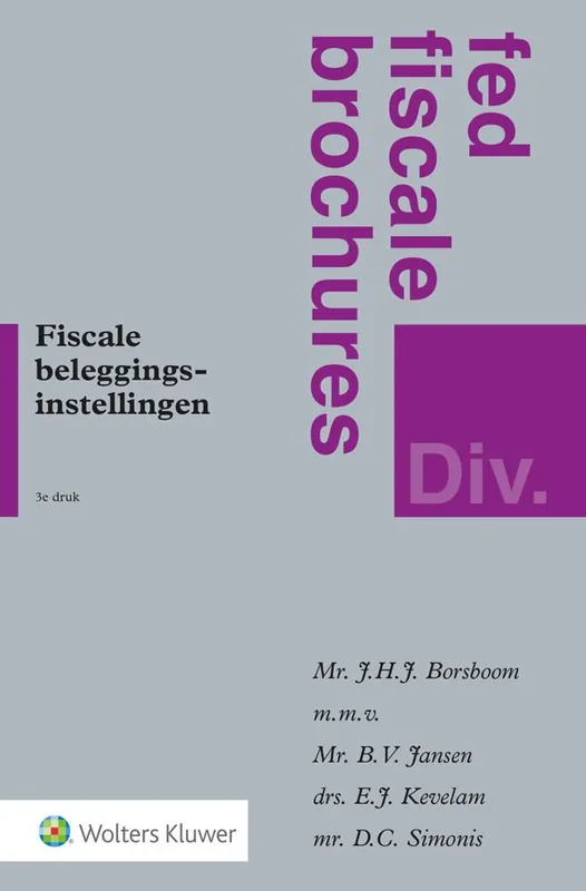 Fiscale beleggingsinstellingen / Druk 3 Rechtstreeks Van De Fabrikant