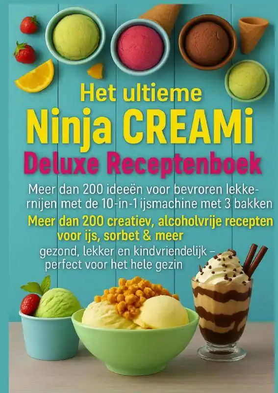 Het ultieme Ninja CREAMi Deluxe Receptenboek – meer dan 200 ideeën voor bevroren lekkernijen met de 10-in-1 ijsmachine met 3 bakken / Druk 1 Alleen Vandaag