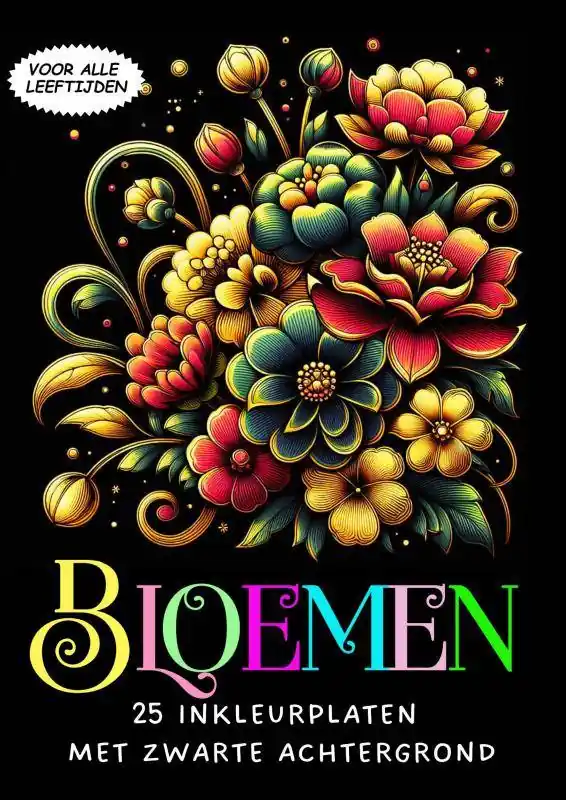Laatste Versie Inkleurplaten voor Volwassenen - Bloemen / Druk 1