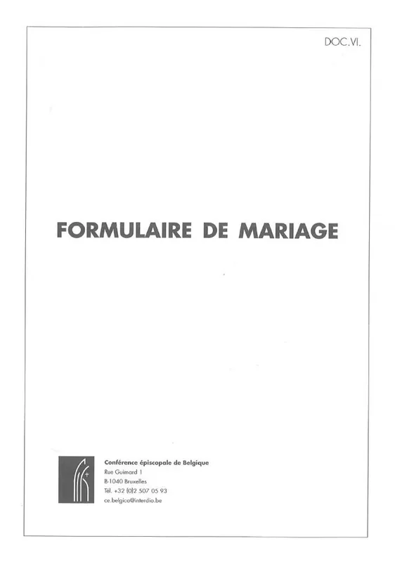 Formulaire de mariage - 25 ex / Druk 1 Gratis Verzending