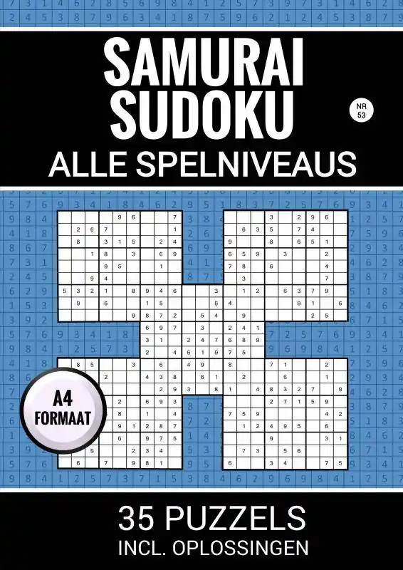 Alleen Vandaag Samurai Sudoku - Alle Spelniveaus - 35 Puzzels Incl. Oplossingen - Nr. 53 / Druk 1