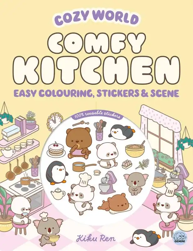 Gecertificeerd Cozy World Comfy Kitchen: Easy Colouring and Sticker Scene for Teens, Young Adults and Adults